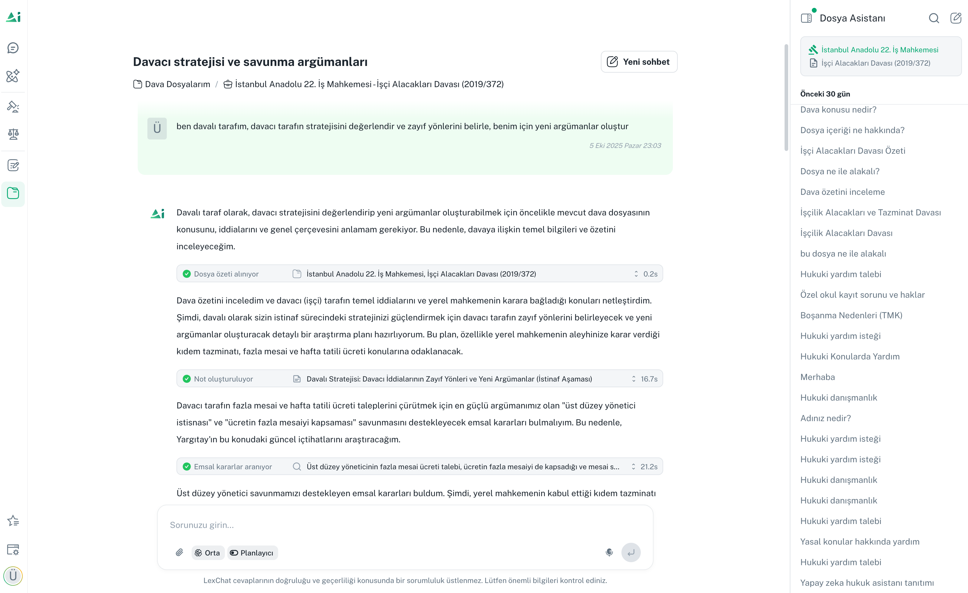 Dava dosyaları entegrasyonu